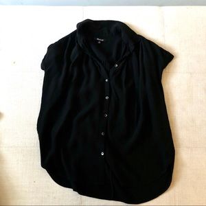 Madewell Central Drapey Popover Shirt Black XS